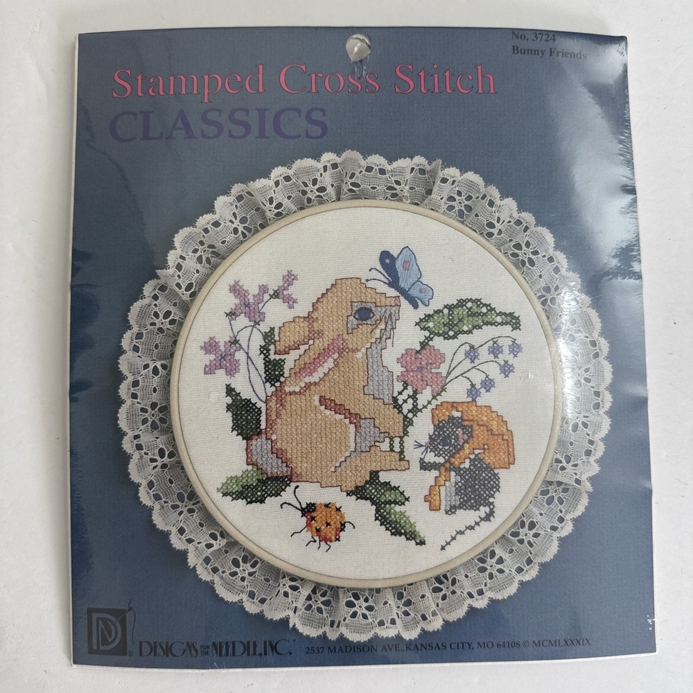 Easter Bunny Friends Stamped Cross Stitch Kit 3724 Designs For The Needle Lois T